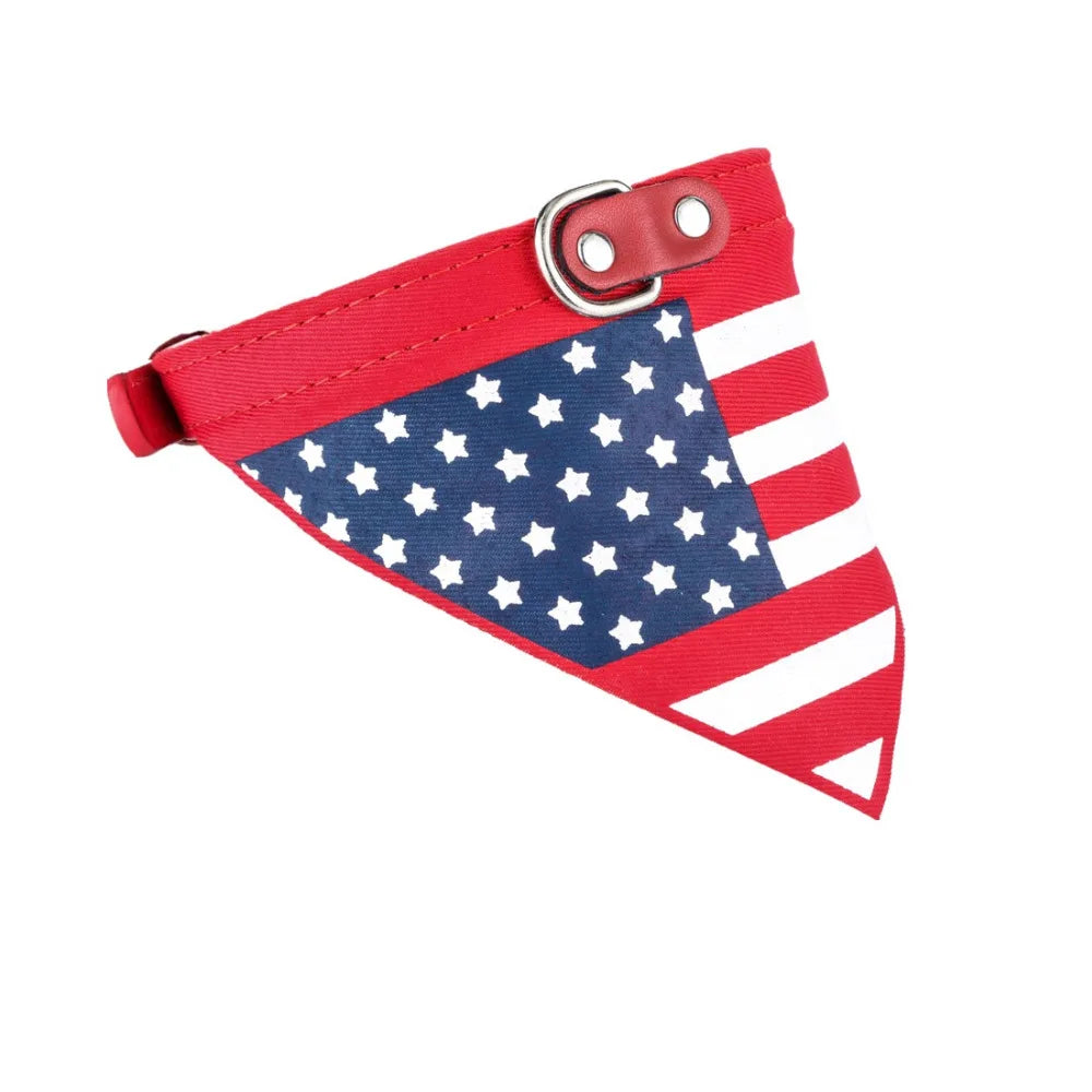 CoolPaw New Flag Style Pet Collar Classic Dog Bandanas for Small Dogs Adjustable for Dogs Cats