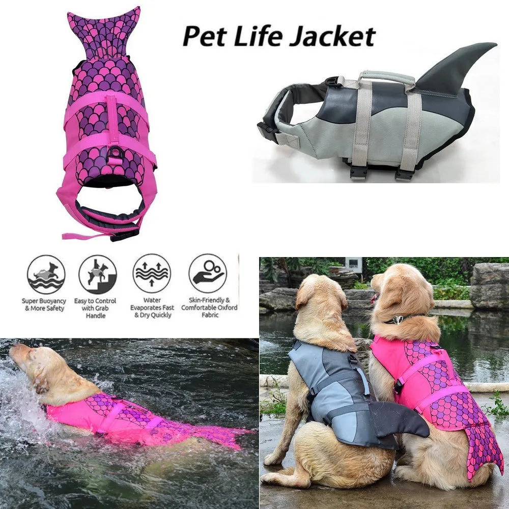 Pet Dog Life Jacket/Harness - Mermaid or Shark