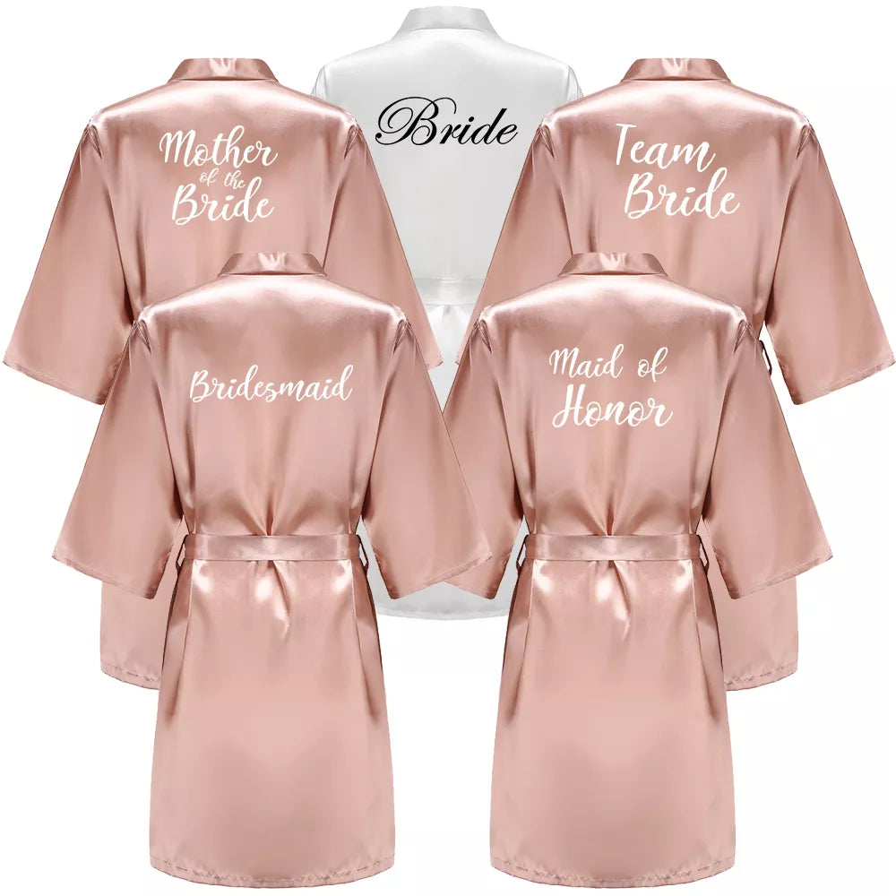 Wedding Bride Silk Robes